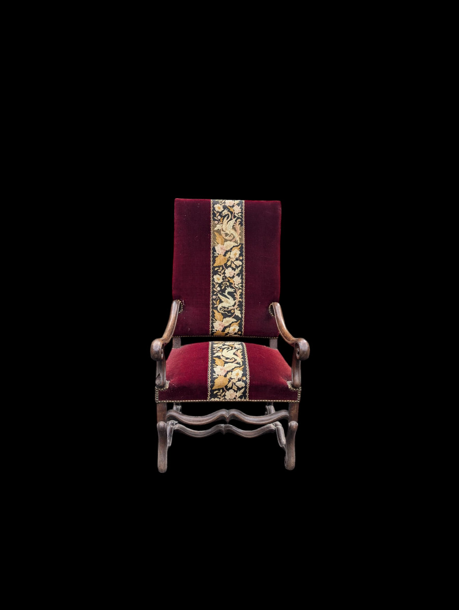 17th Century Armchair With Petit Point Tapestry 