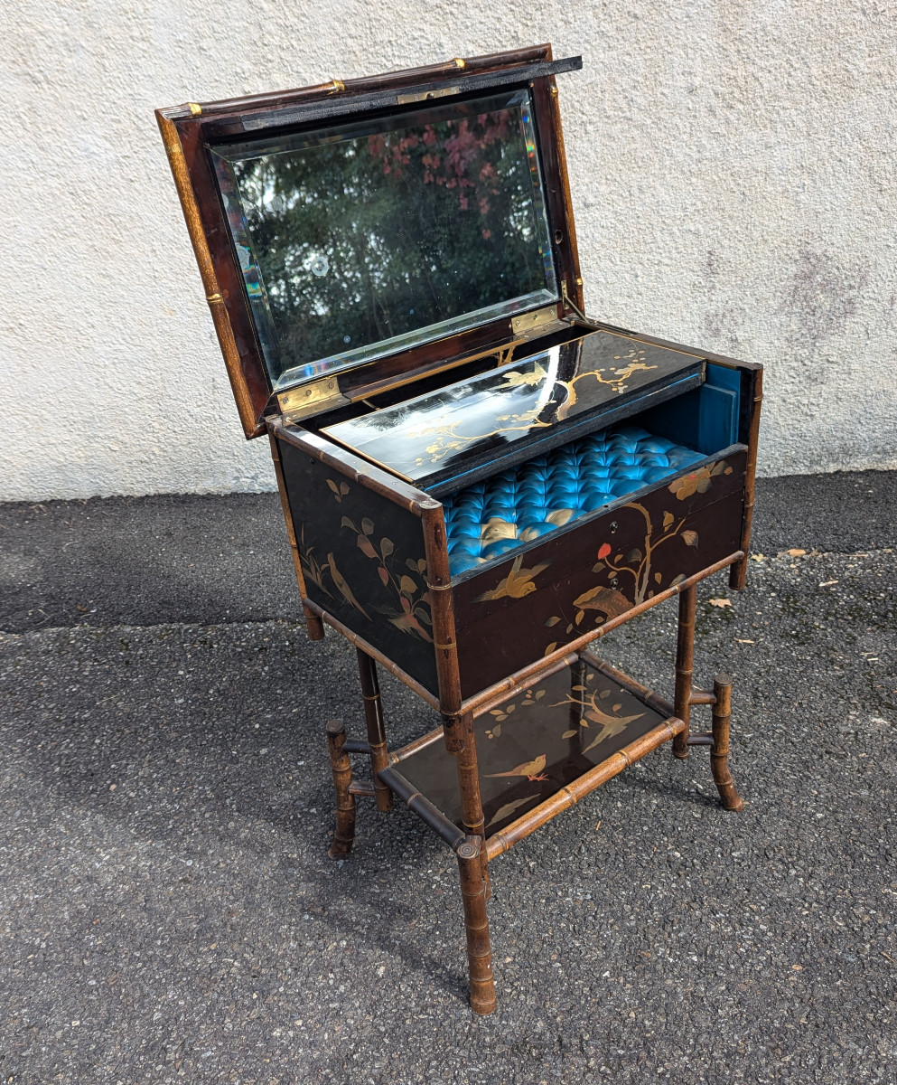 Table laquè et Bambou  dans le goût Perret et Vibert -photo-1