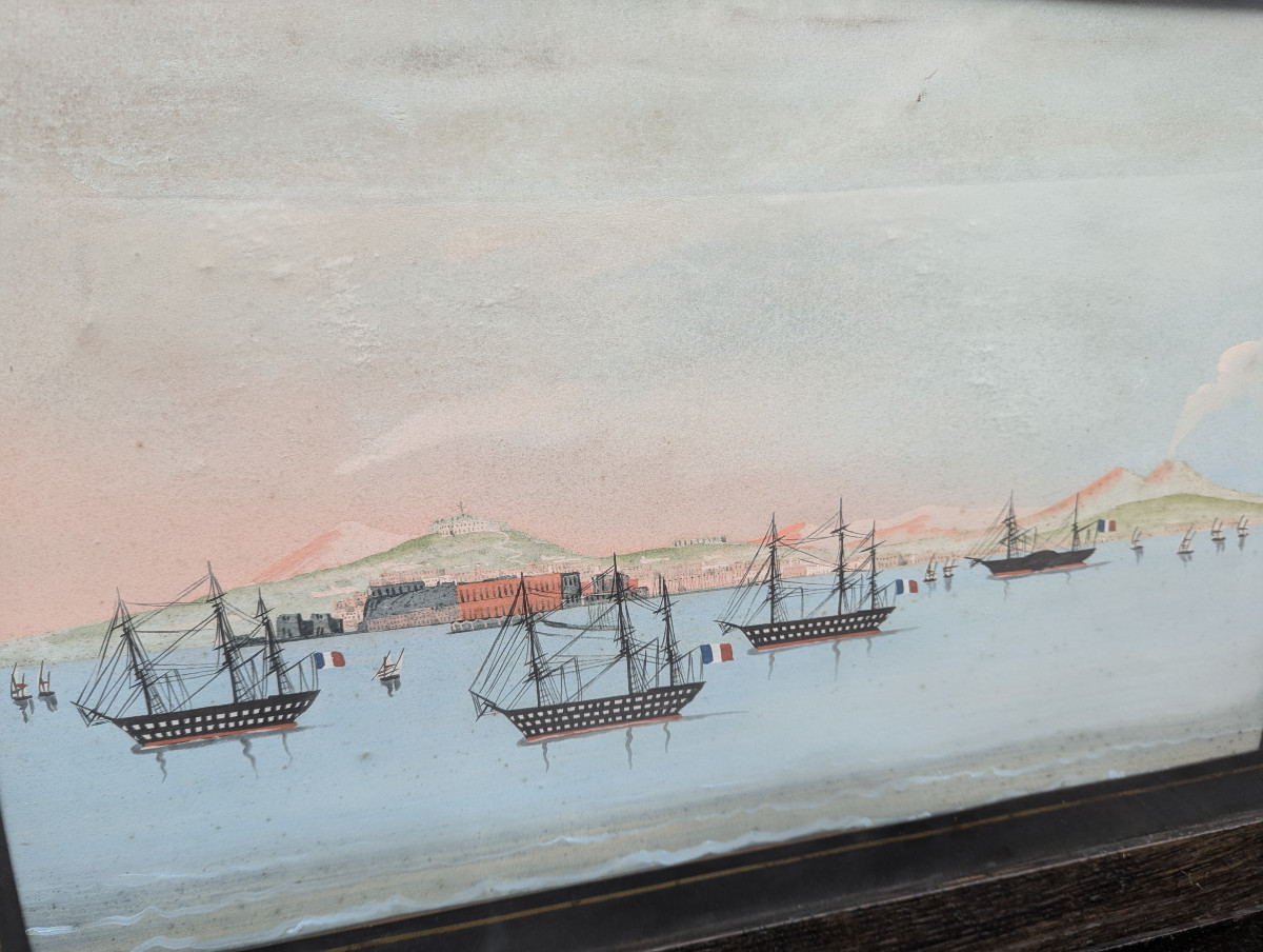 Paire de gouache italienne 19 ème siècle -photo-3