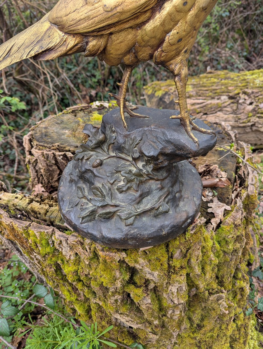 Large Bronze Pheasant With Double Patina – Paul Comoléra-photo-1