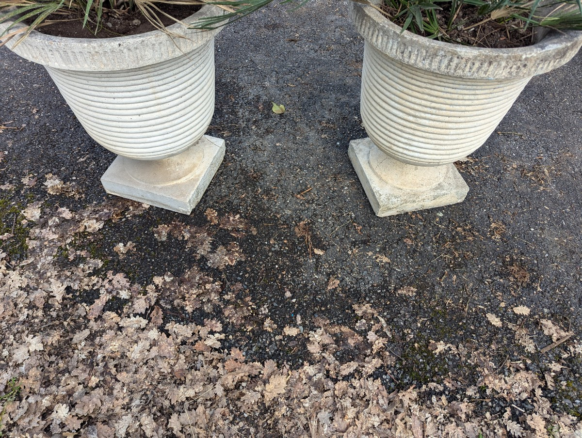 Paire de jardinières côtelées des années 1930-photo-2