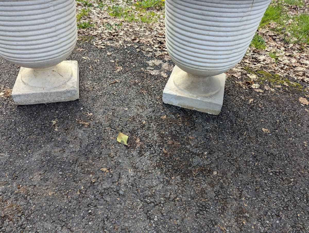 Paire de jardinières côtelées des années 1930-photo-1