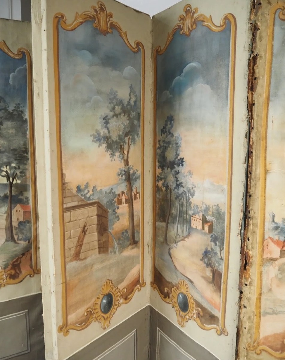 18th Century Painted Screen -photo-3