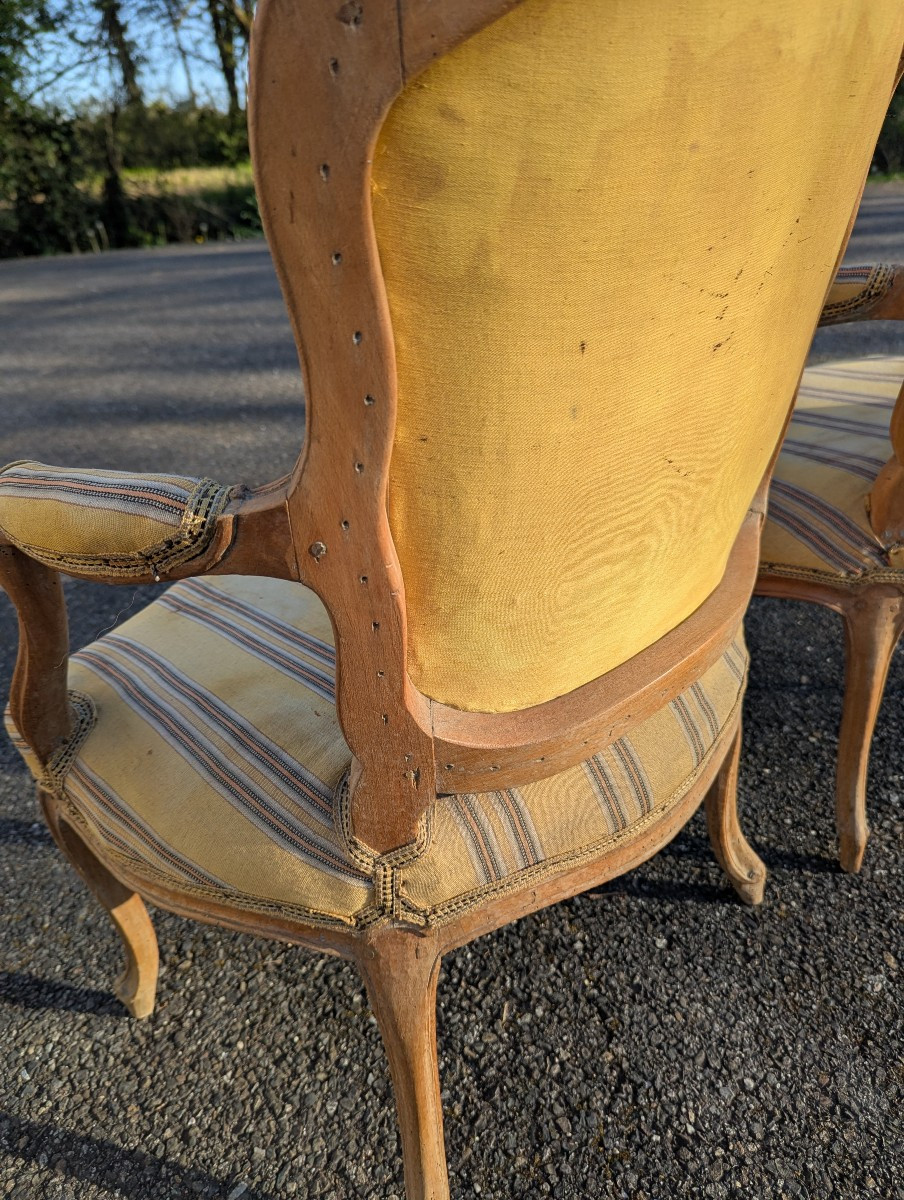  PAIRE DE FAUTEUIL EN CABRIOLET D'EPOQUE LOUIS XV ESTAMPILLE DE LOUIS CHARLES CARPENTIER-photo-5