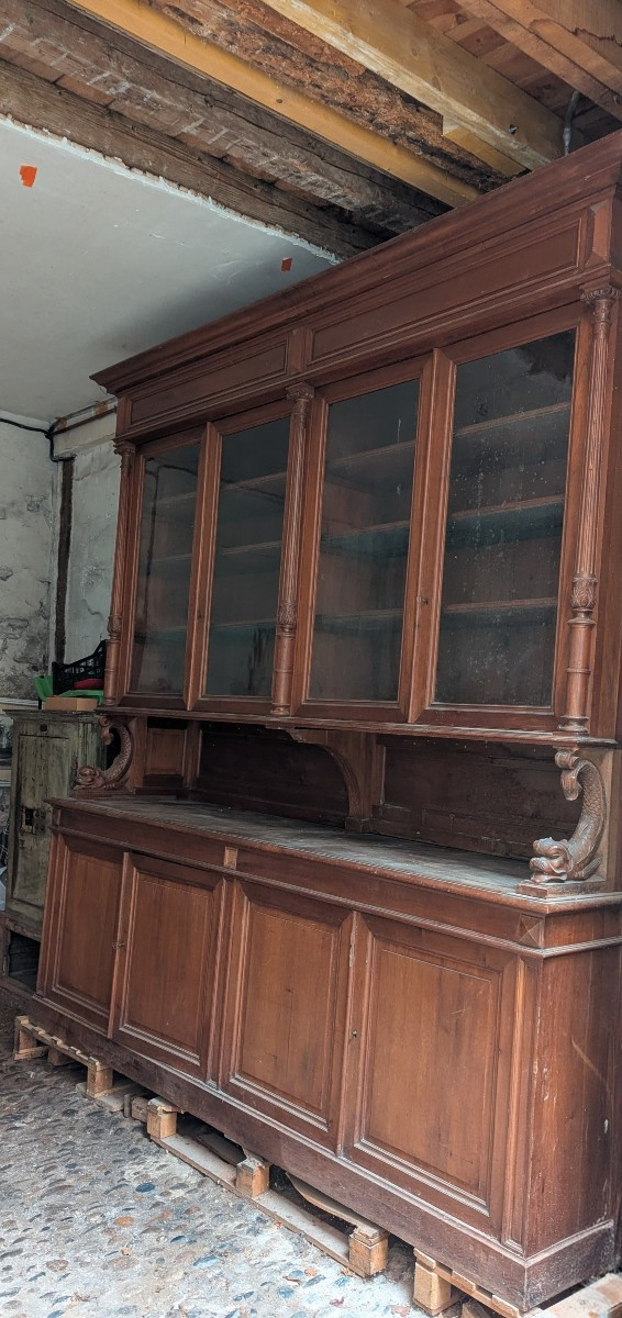 Grand meuble d’imprimerie en bibliothèque deux corps XIX Siècle -photo-3