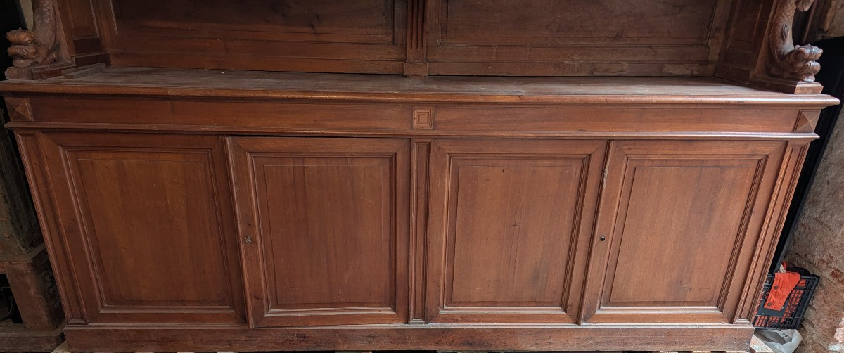 Grand meuble d’imprimerie en bibliothèque deux corps XIX Siècle -photo-4