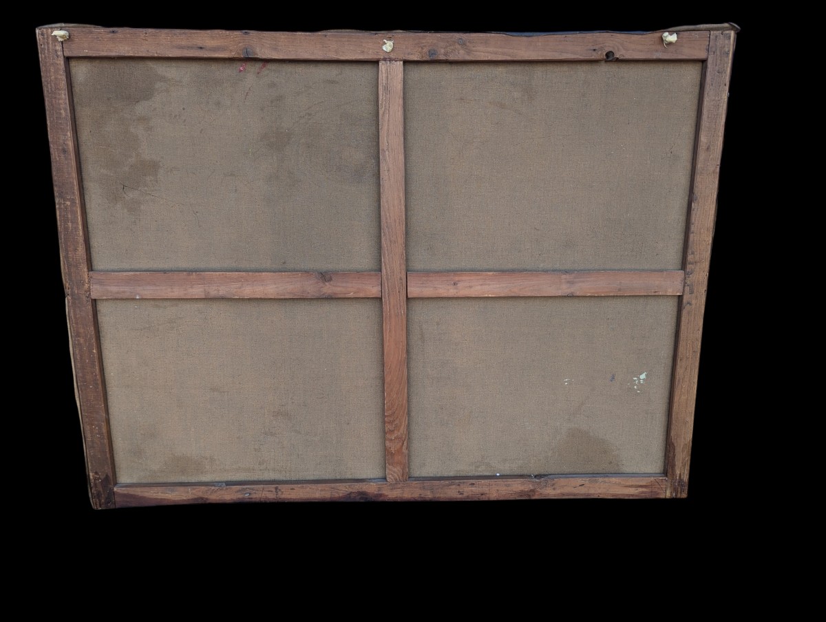 Portrait de femme élégante – Huile sur toile – Époque Art Déco, vers 1930-photo-2