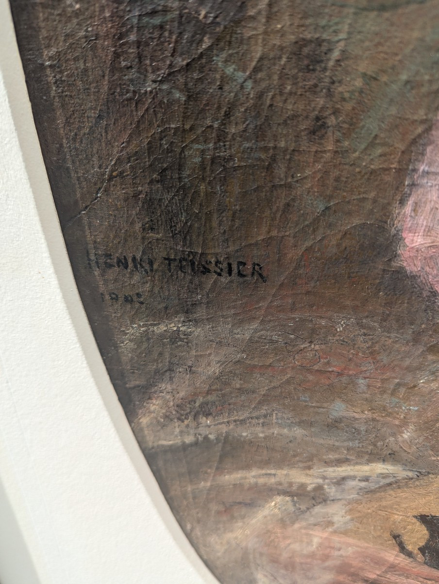 Henri Teissier Femme à La Mandoline Oil On Canvas Laid Down On Panel Signed And Dated-photo-4