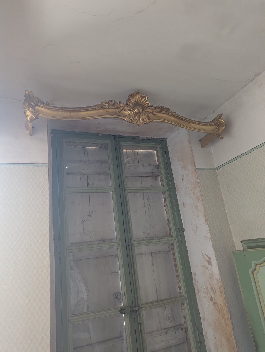 Paire de cantonnière style LXV en bois doré -photo-2