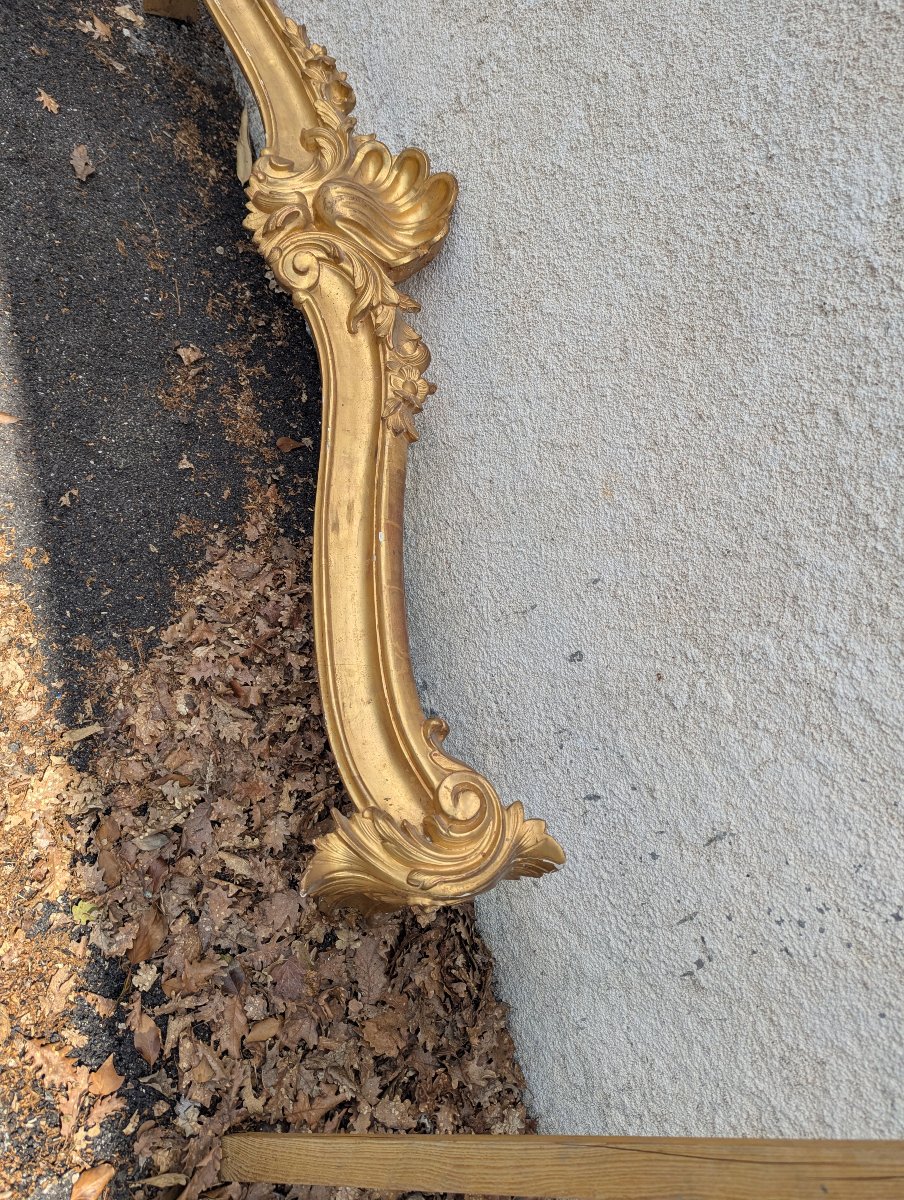 Paire de cantonnière style LXV en bois doré -photo-1