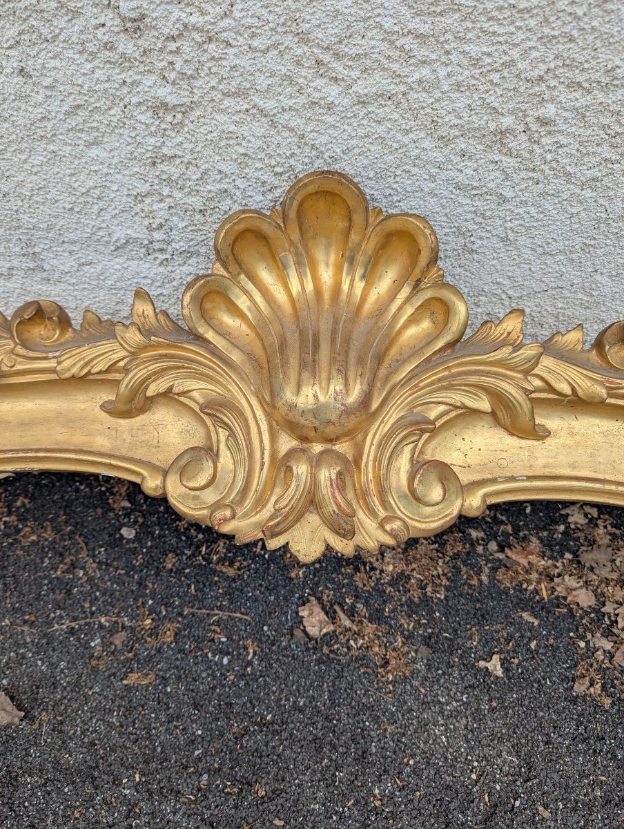 Paire de cantonnière style LXV en bois doré -photo-2