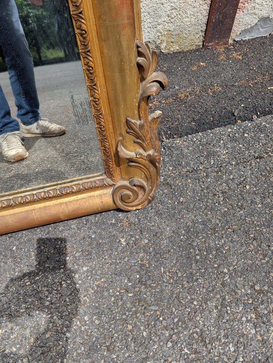 Grand miroir au mercure doré époque NII -photo-2