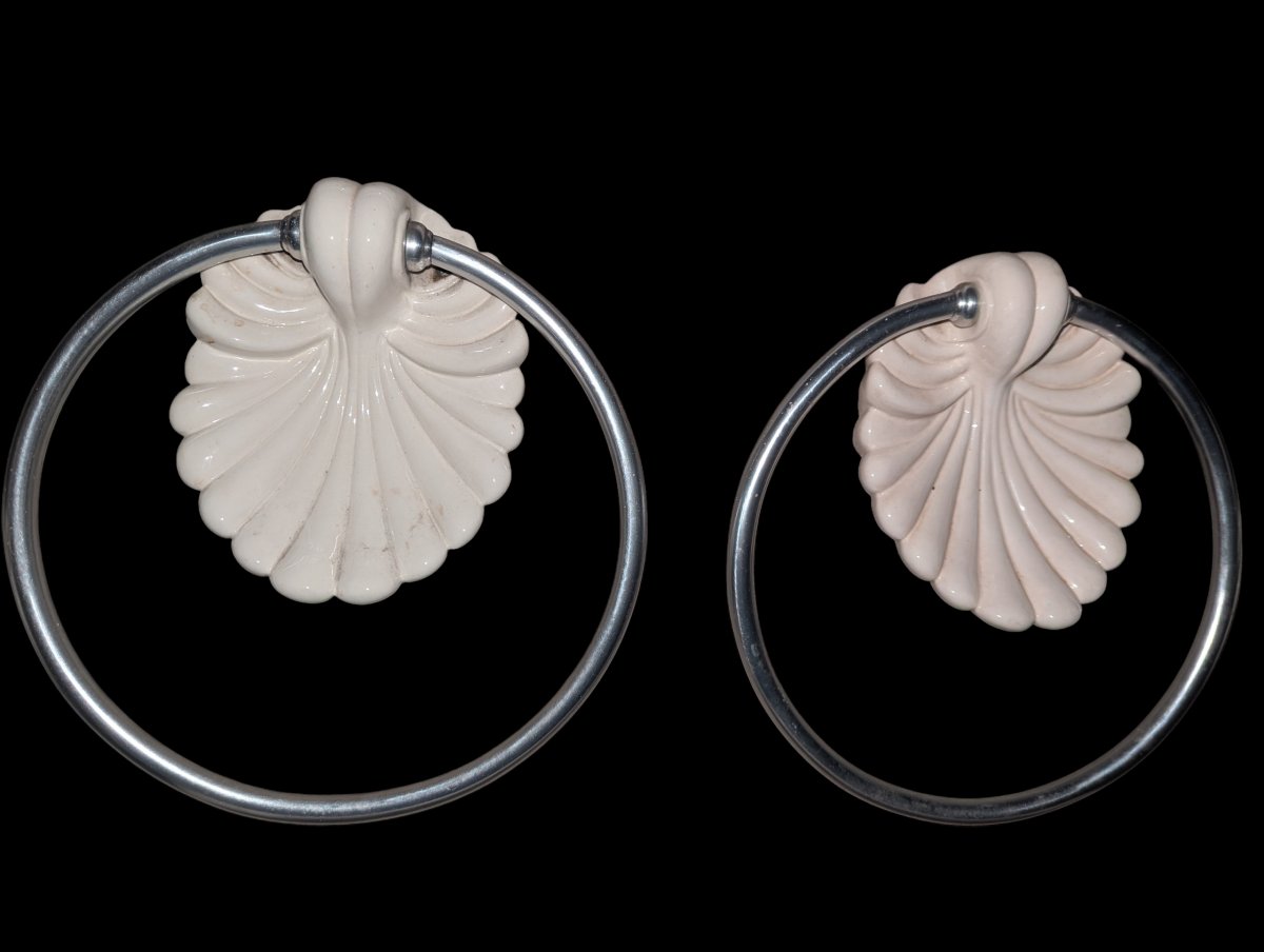 La Farnesiana Parma, Ceramic Bathroom Set In 1950s Shell Shapes-photo-1