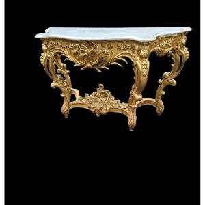 Large Golden Wood Console Lxv Style Nii Period 
