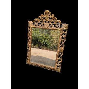 Miroir doré sculpté 19 ème siècle 