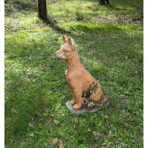 20th Century Concrete Dog With Beautiful Old Patina 