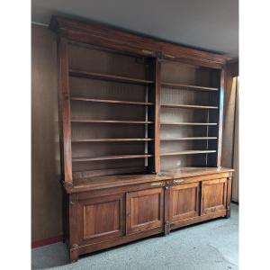 Large Directoire-era Walnut Bookcase 