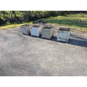 4. Planter From The 1950s, Made Of Cast Concrete, Ribbed