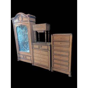 19th Century Light Wood Bedroom Set