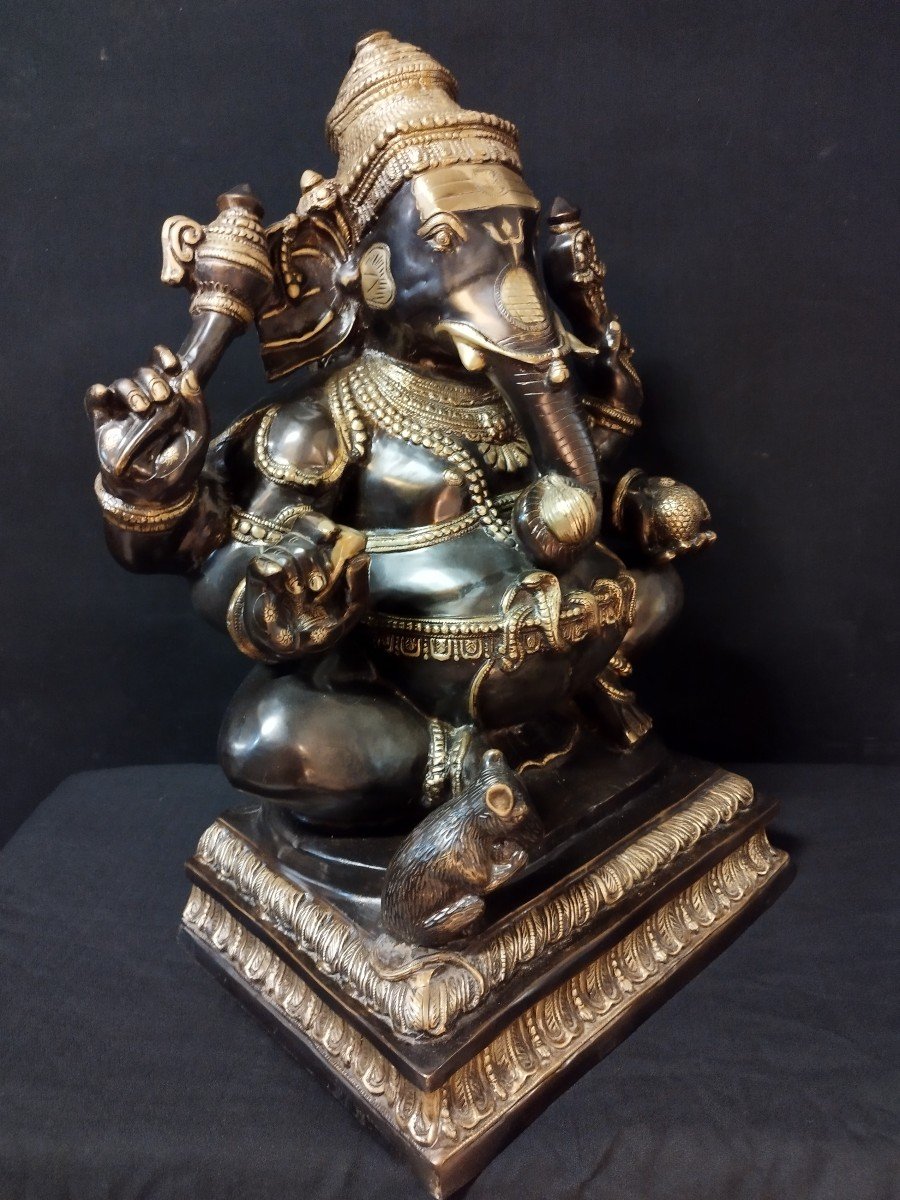 Imposante Statue Ganesha En Bronze-photo-3