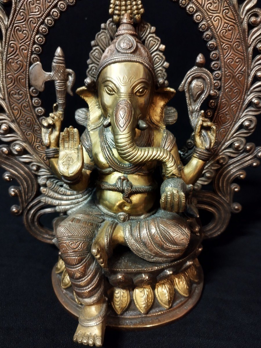 Ganesha En Bronze Doré-photo-2