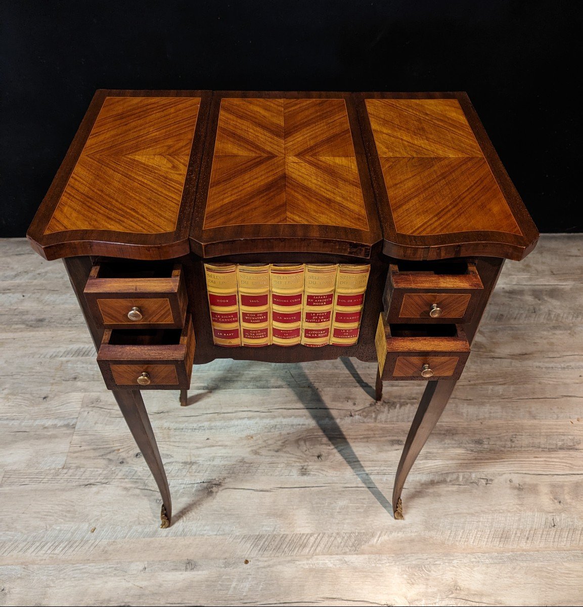 Small Poudre Louis XV Style In Marquetry-photo-1