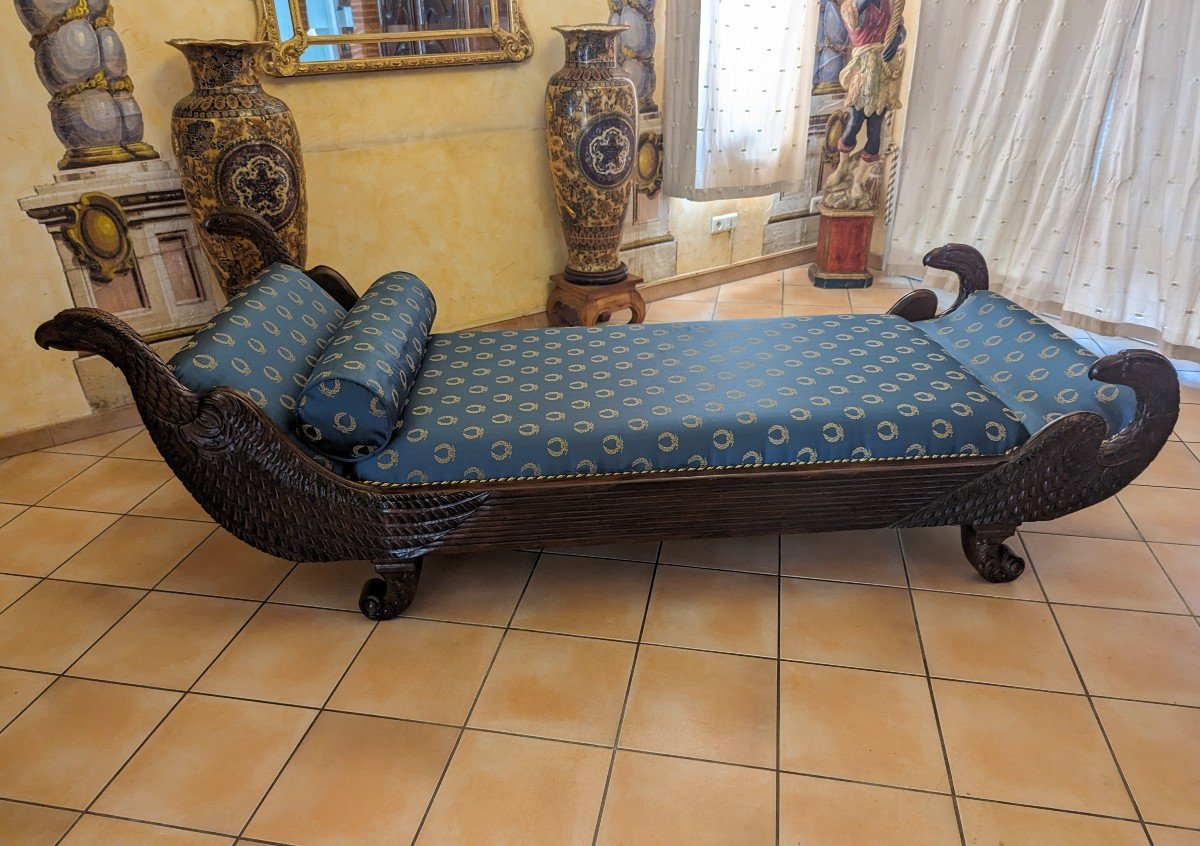 Empire Period Bench Or Rest Bed In Cuban Mahogany-photo-3