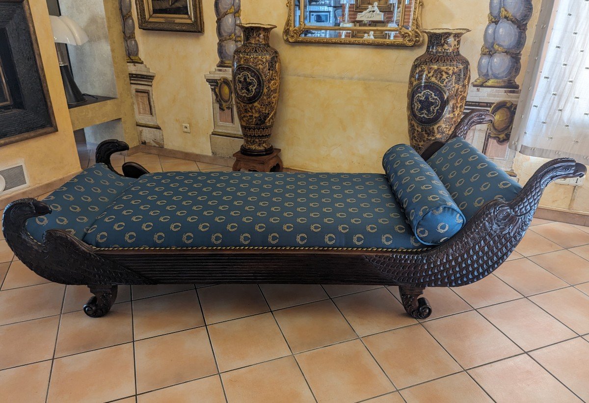 Empire Period Bench Or Rest Bed In Cuban Mahogany