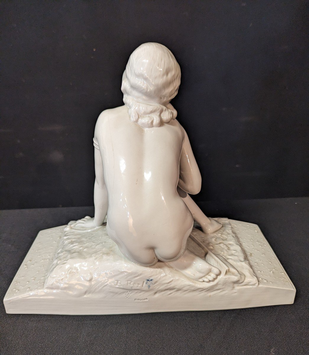 Faïence Femme Art Déco Signée Bohumil Rezl-photo-4