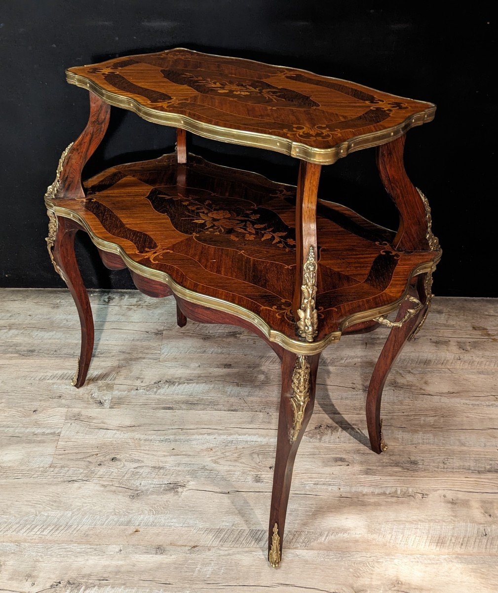 Louis XV Style Inlaid Tea Table-photo-3