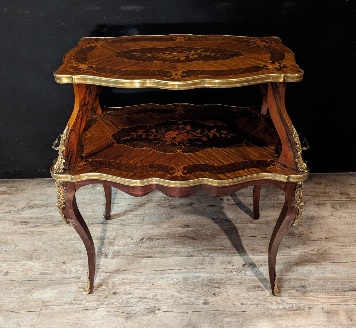 Louis XV Style Inlaid Tea Table-photo-1