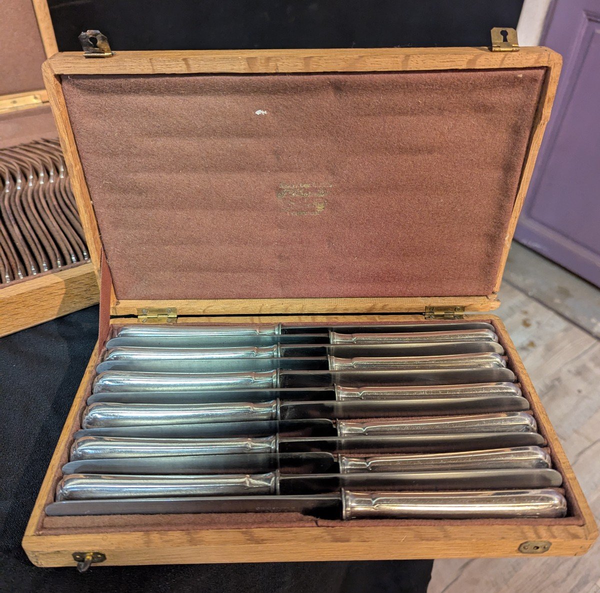 Silver Metal Cutlery Set From The Christophe Brand, Japan Model-photo-4