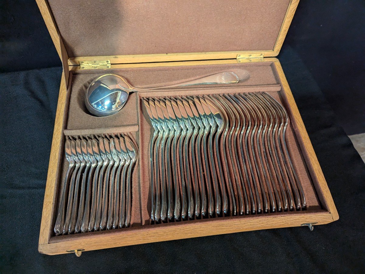 Silver Metal Cutlery Set From The Christophe Brand, Japan Model-photo-6
