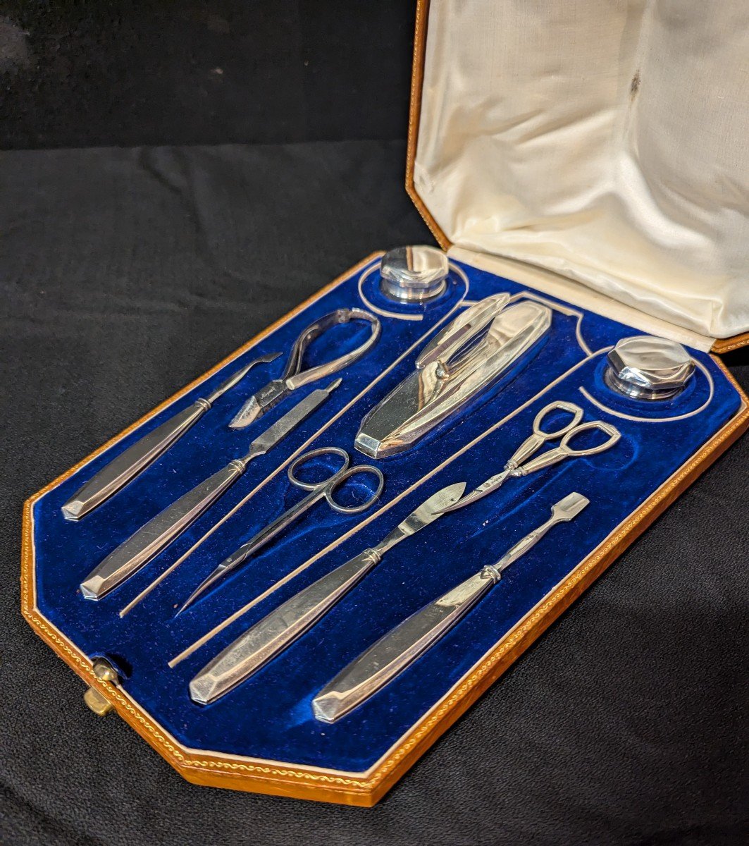 Art Deco Manicure Set In Sterling Silver-photo-2