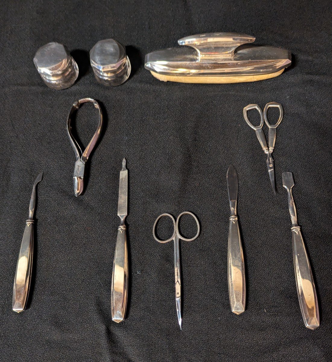 Art Deco Manicure Set In Sterling Silver-photo-4