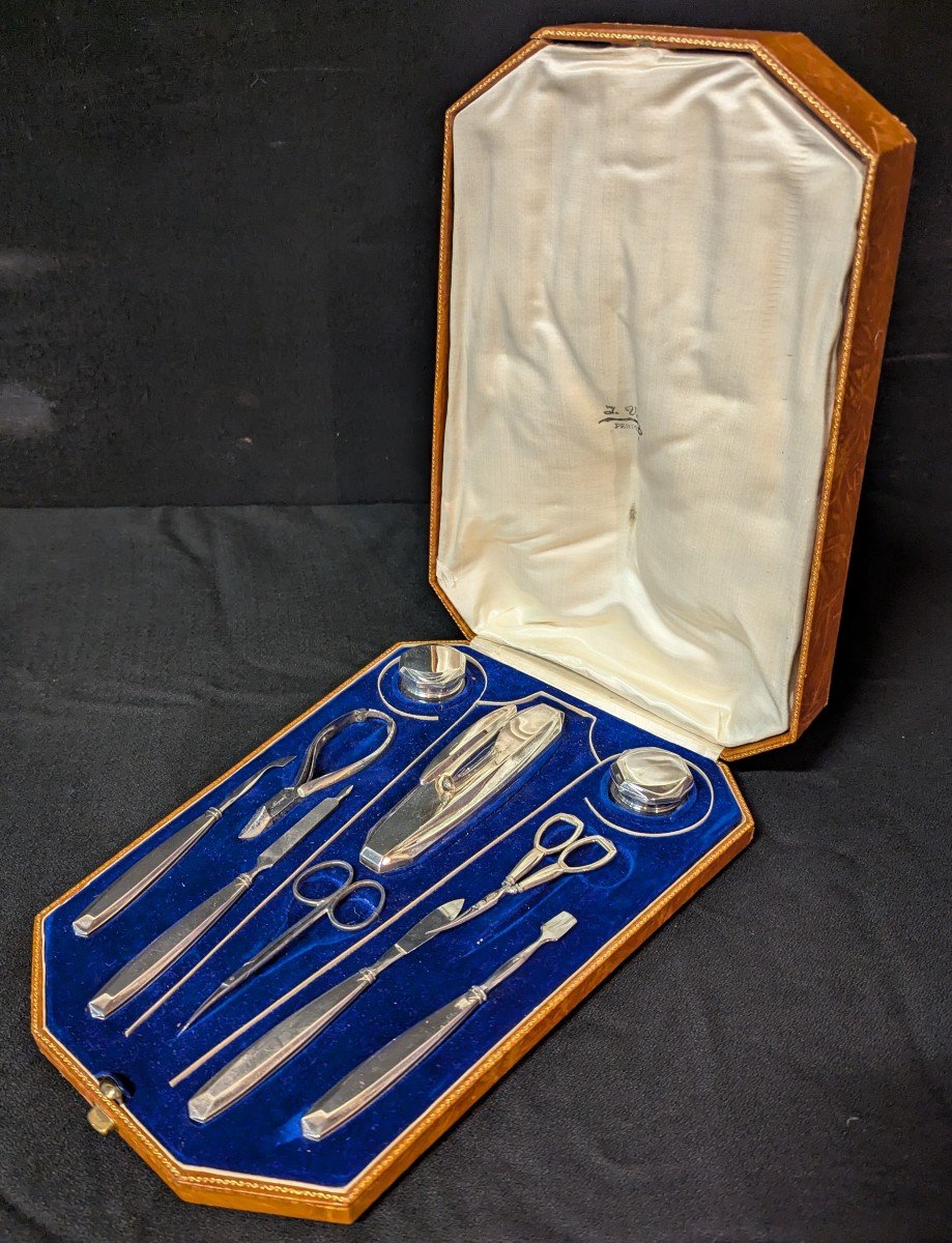Art Deco Manicure Set In Sterling Silver