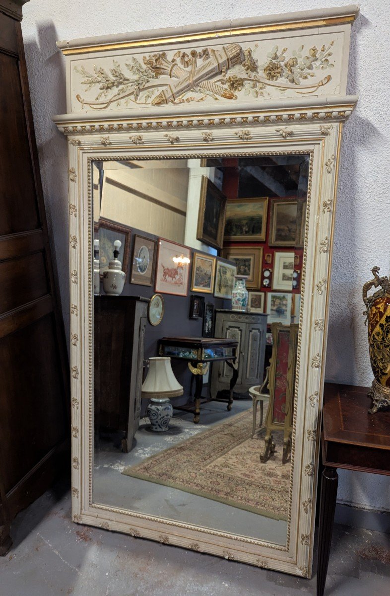 Large Napoleon III Trumeau With Sculpted Floral Decor