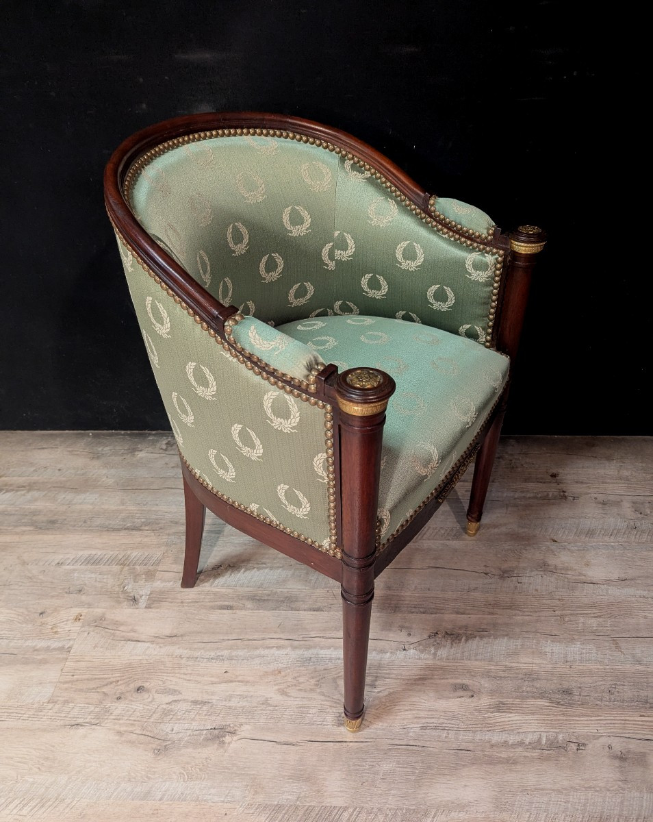 Fauteuil De Bureau Empire En Acajou-photo-4