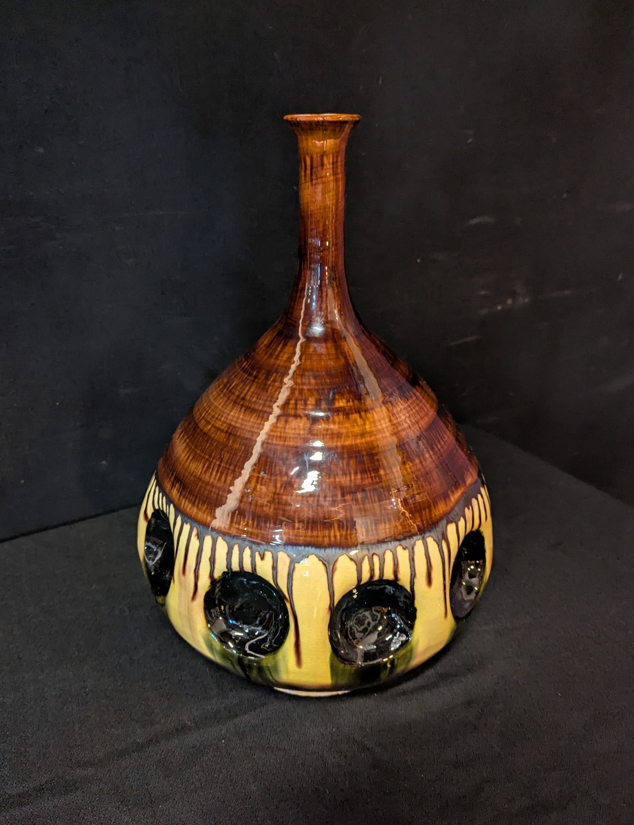 Grand Vase En Céramique émaillée – Années 1983-photo-3