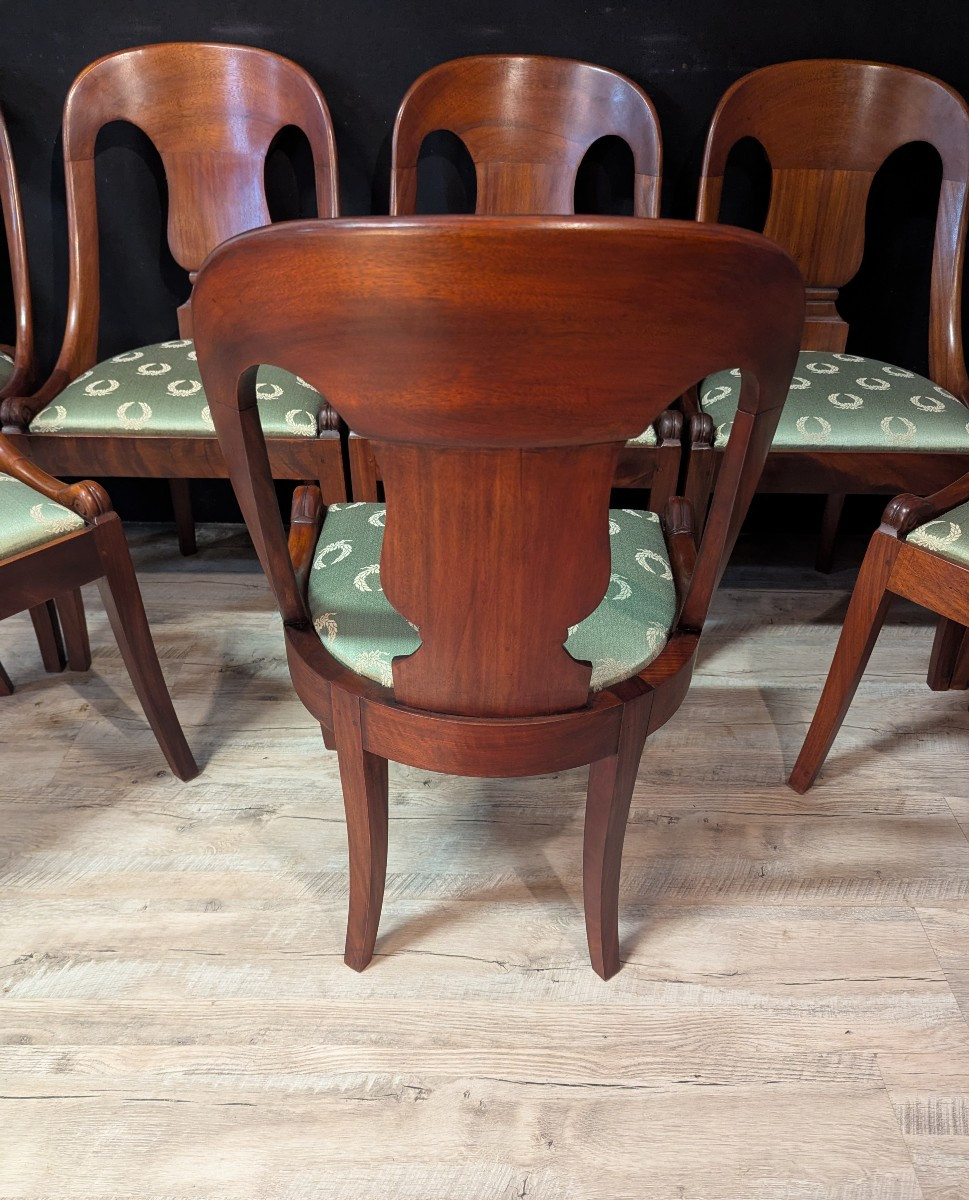 Set Of 8 Empire Mahogany Gondola Chairs-photo-2