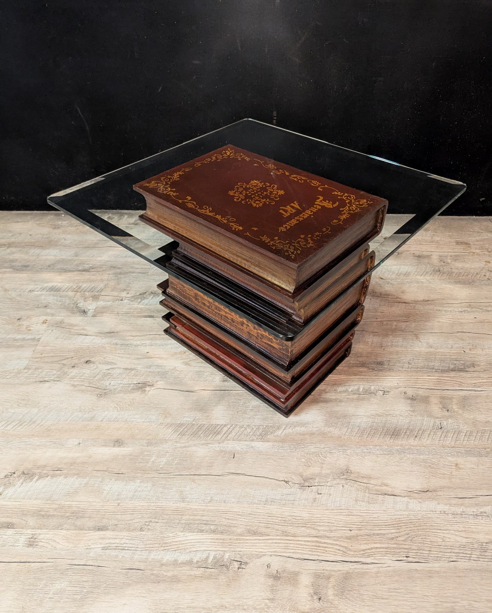 Table d’appoint à décor de livres-photo-4