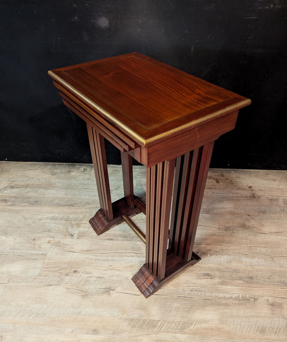 Série de 4 tables gigognes de style Louis XVI-photo-1