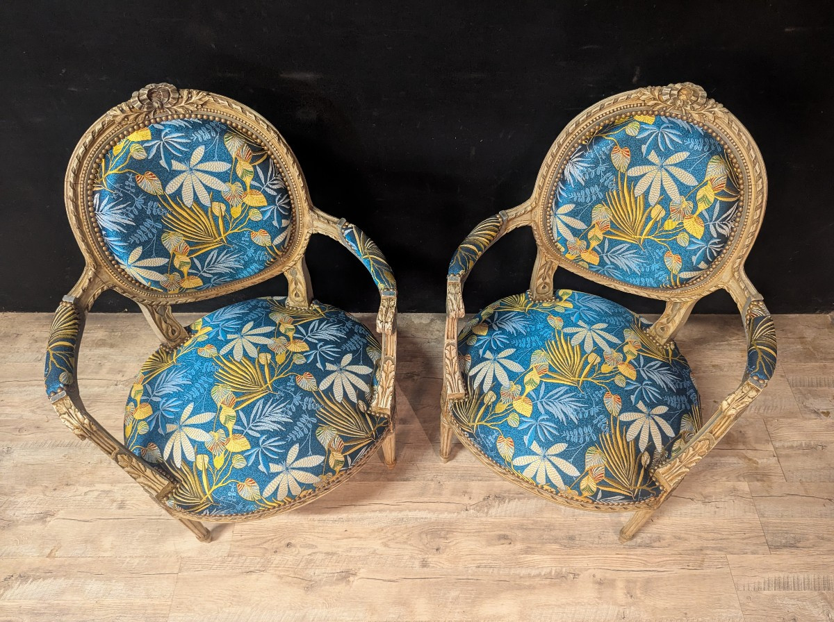 Pair Of Louis XVI Style Armchairs-photo-2