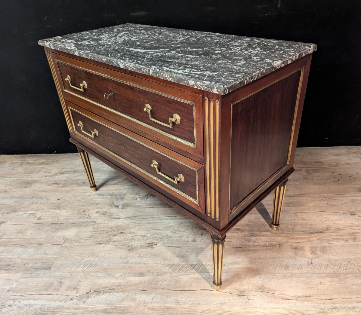 Commode de style Louis XVI en acajou, XIXe siècle-photo-3