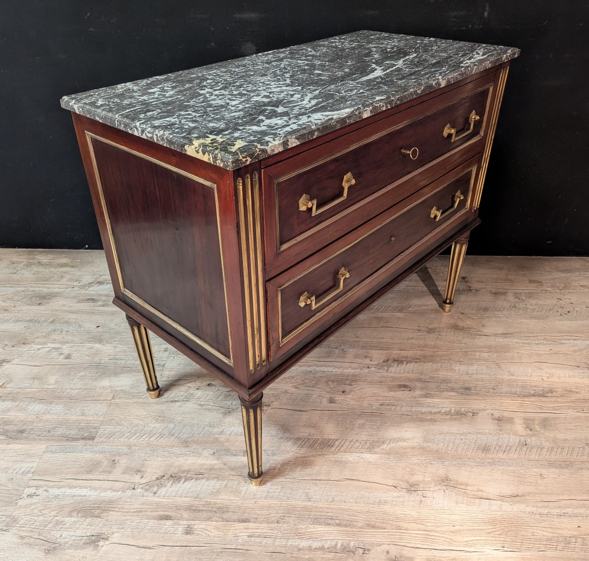 Commode de style Louis XVI en acajou, XIXe siècle-photo-4