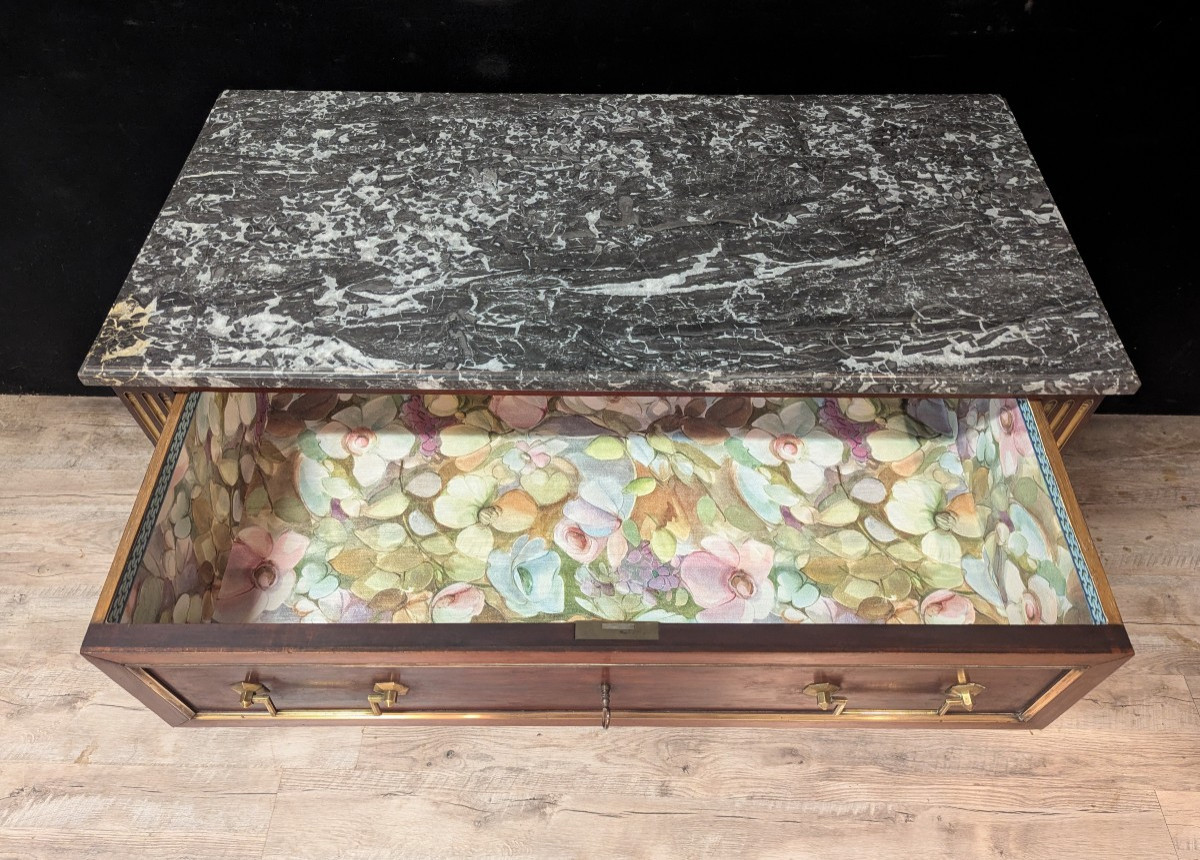 Commode de style Louis XVI en acajou, XIXe siècle-photo-2