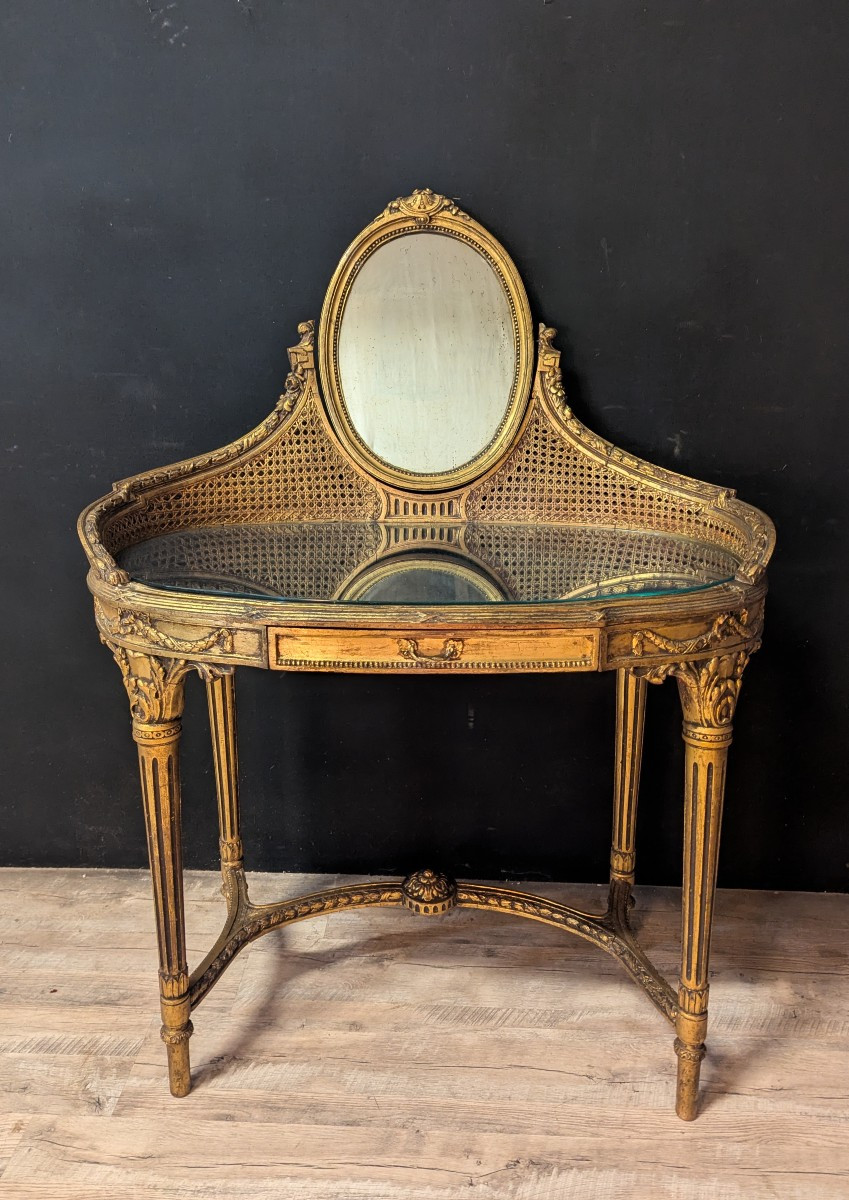 Louis XVI Style Dressing Table And Armchair – 19th Century-photo-3
