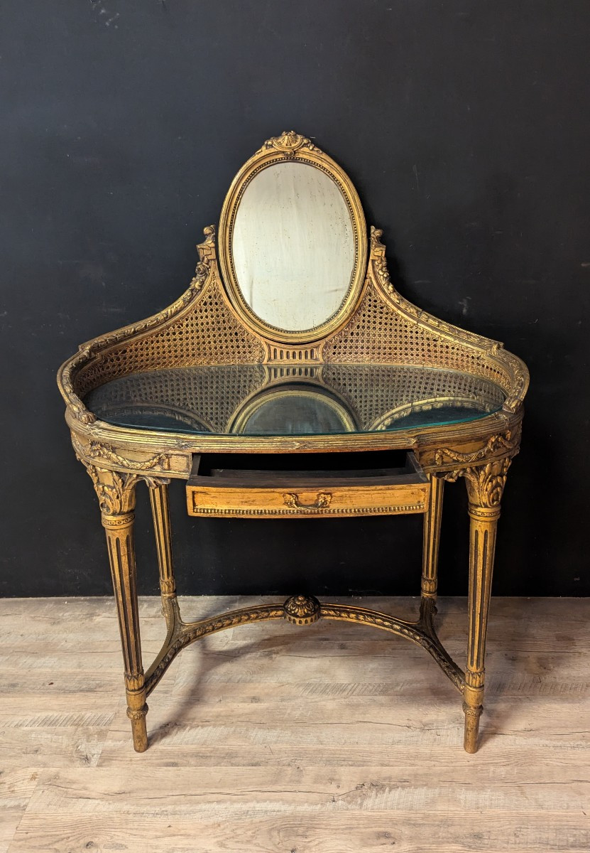 Louis XVI Style Dressing Table And Armchair – 19th Century-photo-4