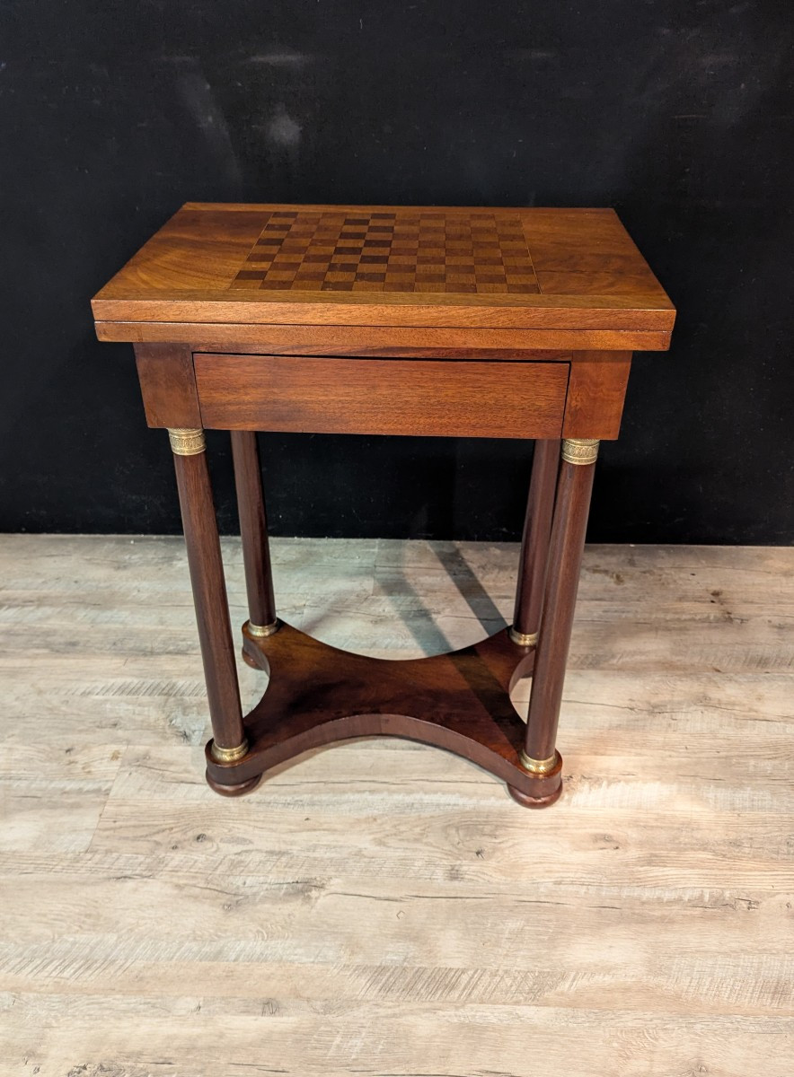 Table de jeu en acajou de style Empire-photo-2