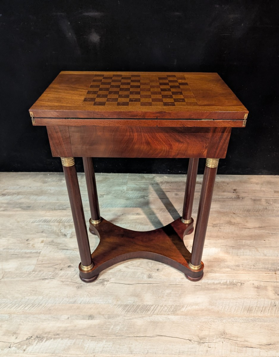 Table de jeu en acajou de style Empire-photo-4